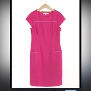 Boden Hot Pink Heavy Knit Ribbon Dress Size 12